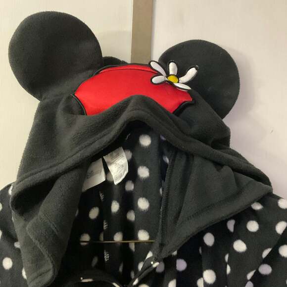 DISNEY Minnie Mouse Hooded Polka Dot Onesie Pajamas Costume Halloween M Holiday - Picture 3 of 8